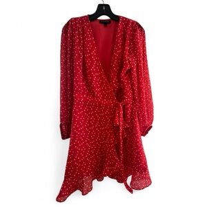 Bananna Republic Red Polka Dot Wrap Dress